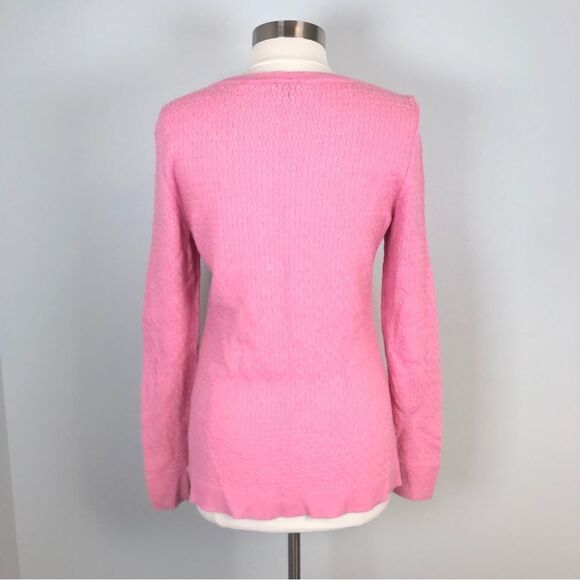 Talbots Lambswool Blend Sweater With Split Hem in Pink Soft & Comfy - Picture 2 of 8
